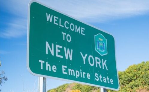 Welcome to New York sign.